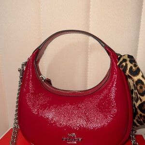 Coach Glossy Red Hobo Bag